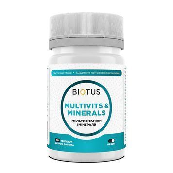 Мультивитамины и минералы, Multivits & Minerals, Biotus, 30 таблеток