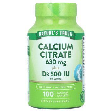 Кальций цитрат плюс D3, Calcium Citrate Plus D3, Nature's Truth, 100 каплет