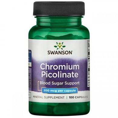 Хром пиколинат Swanson Chromium Picolinate 200 mg 200 капсул