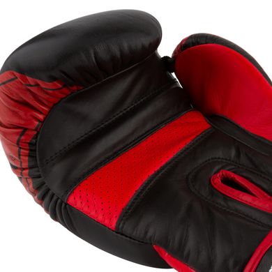 Боксерские перчатки PowerPlay 3023 A черно-красные [натуральная кожа] 12 унций