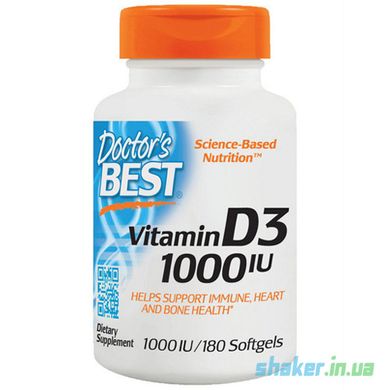 Витамин д3 Doctor's BEST Vitamin D3 1000 IU 180 капсул