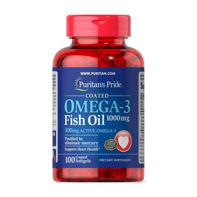 Омега 3 Puritan's Pride Omega-3 Fish Oil 1000 mg 100 капс риб'ячий жир риб'ячий жир