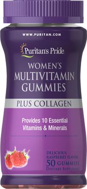 Витамины для женщин Puritan's Pride Women's Multivitamin Gummies Plus Collagen - 50 жувачек