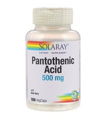Пантотенова кислота Solaray Pantothenic Acid 500 mg 100 капсул