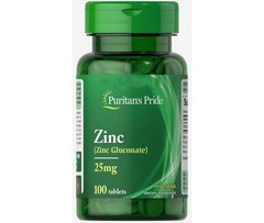 Цинк глюконат Puritan's Pride Zinc Gluconate 25mg 100 таблеток