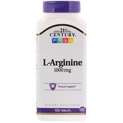 Л-Аргинин 21st Century L-Arginine 1000 mg (100 таблеток) 21 век центури