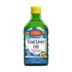 Омега 3 Carlson Labs Cod Liver Oil 1100 mg Omega-3s + Vitamins A & D3 250 мл Без смакових добавок