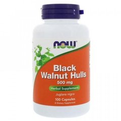 Черный орех Now Foods Black Walnut Hulls 500mg (100 капс)