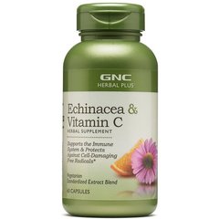 Эхинацея комплекс GNC Echinacea Plus Vitamin C 60 капсул