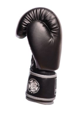 Боксерские перчатки PowerPlay 3010 черно-серые 16 унций
