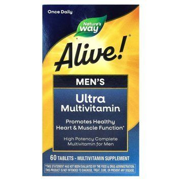 Мультивітаміни ультра для Чоловіків, Alive! Men's Ultra Multivitamin, Nature's Way, 60 Пігулок