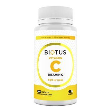 Вітамін С, Vitamin C, Biotus, 500 мг, 100 капсул