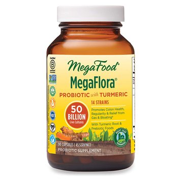 Пробіотики MegaFlora Probiotic with Turmeric, MegaFood, 60 капсул