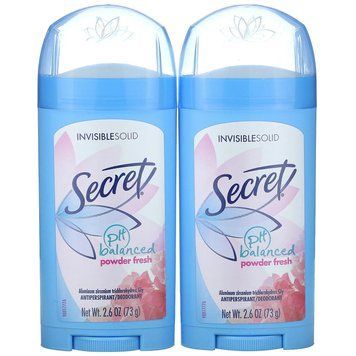 Дезодоранти зі збалансованим pH Secret (pH Balanced Deodorant Invisible Solid, Powder Fresh Twin Pack) 73 г кожен