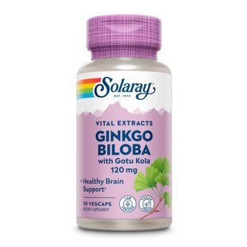 Гінкго Білоба Екстракт Solaray Ginkgo Biloba Extract One 120 mg 30 вег. капсул
