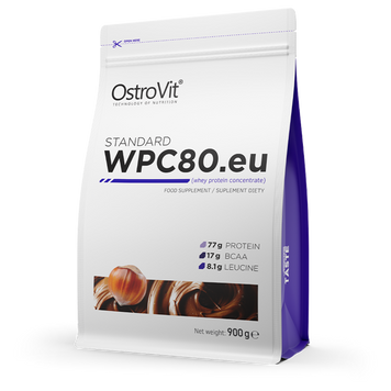 Сывороточный протеин концентрат OstroVit WPC80.eu 900 г hazelnut cream