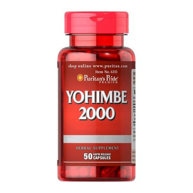 Йохімбін екстракт Puritan's Pride Yohimbe 2000 mg 50 капс