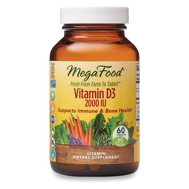 Витамин D3 2000 IU, Vitamin D3, MegaFood, 60 таблеток