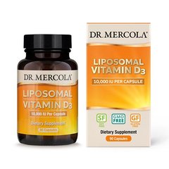 Липосомальный Витамин D3, 10000 МЕ, Liposomal Vitamin D3, Dr. Mercola, 90 капсул