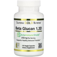 Бета-глюкан California Gold Nutrition Beta Glucan 1-3D with Beta-ImmuneShield 125 mg 120 капсул