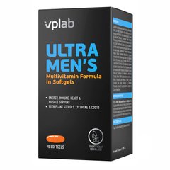 Вітаміни чоловіків VP Laboratory Ultra Men's Multivitamin 90 м'яких капсул