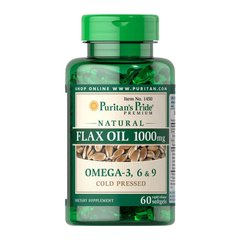 Лляна олія Puritan's Pride Flax Oil 1000 mg Omega 3-6-9 60 капс
