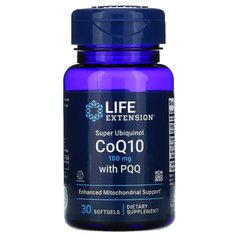 Супер убихинол - коэнзим Q10, с BioPQQ, Super Ubiquinol CoQ10 with BioPQQ, Life Extension, 100 мг, 30 желатиновых капсул
