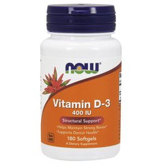 Вітамін Д3 Now Foods Vitamin D-3 400 IU 180 капсул