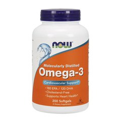 Омега 3 Now Foods Omega 3 Molecularly Distilled 200 капс риб'ячий жир