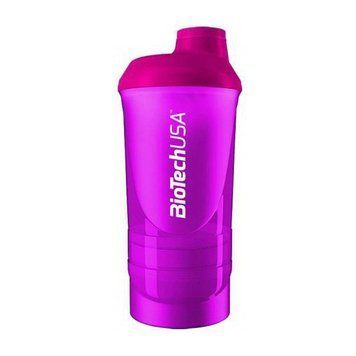 Шейкер спортивный BioTech Wave + 3 in 1 Magic Magenta (500 мл)