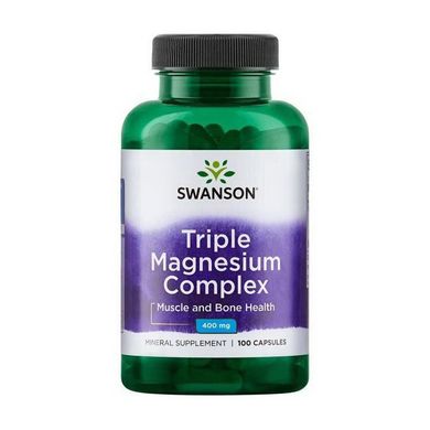 Магній Swanson Triple Magnesium Complex 400 mg 100 капсул