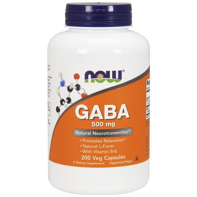 ГАМК Now Foods GABA 500 мг 200 капсул гамма-аміномасляна кислота