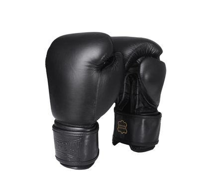 Боксерські рукавиці PowerPlay 3014 Чорні [натуральна шкіра] 14 унцій