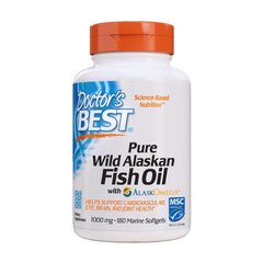 Жир Аляскинского лосося Doctor's Best Pure Wild Alaskan Fish Oil with AlaskOmega 1000 mg 180 капсул