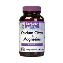 Кальцій магній Bluebonnet Nutrition Calcium Citrate plus Magnesium 180 капсул