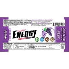 Енергетичний напій в порошку, Смак Винограду, Bluebonnet Nutrition, Simply Energy Grape, 14 пакетиків по