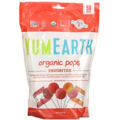 Чупачупсы с разными фруктовыми вкусами органик YumEarth (Pops) 50 шт 349 г