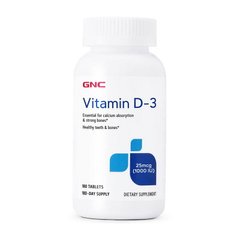 Вітамін D 3 GNC Vitamin D-3 1000 IU 25 mcg 180 таблеток
