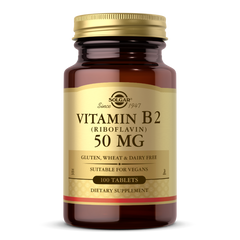 Вітамін В2 Solgar Vitamin B2 50 mg (100 таб) рибофлавін
