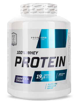 Сывороточный протеин концентрат Progress Nutrition 100% Whey Protein 1800 г Печенье и крем