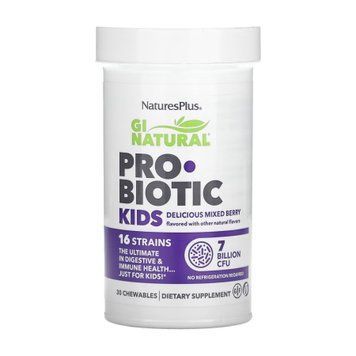 Пробиотики для детей Nature's Plus Gi Natural Probiotic Kids 30 жев. таблеток