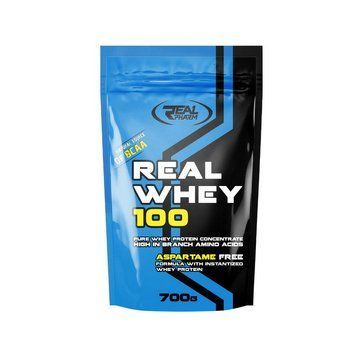 Сироватковий протеїн концентрат Real Pharm Real Whey 100 700 грам Білий шоколад-суниця