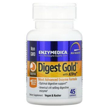 Пищеварительные ферменты, Digest Gold с ATPro, Enzymedica, 45 капсул
