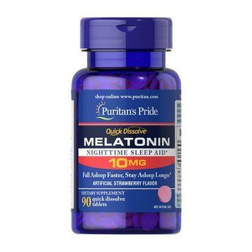Мелатонін Puritan's Pride Quick Dissolve Melatonin 10 mg 90 tabs, strawberry