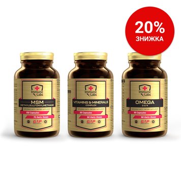 Набір Vitamins & Minerals Complex 90 капсул + MSM 150 капсул + Omega 3-6-9 90 капсул