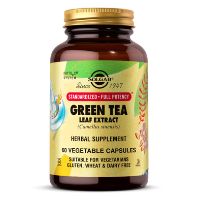 Зеленый чай Экстракт Green Tea Leaf Solgar, 60 капсул