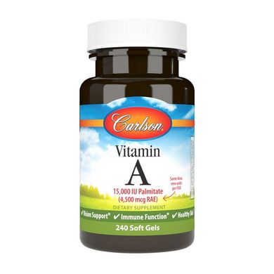 Витамин А Carlson Labs Vitamin A 15000 IU 4500 mcg 250 капсул