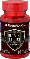 Екстракт червоного вина Piping Rock Red Wine Extract 1000 mg 90 капсул