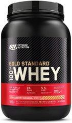 Сироватковий протеїн ізолят Optimum Nutrition 100% Whey Gold Standard 900 г strawberry banana