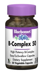 Б-Комплекс 50, Bluebonnet Nutrition, 50 гелевих капсул